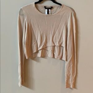 Cropped long sleeve thin shirt, never worn